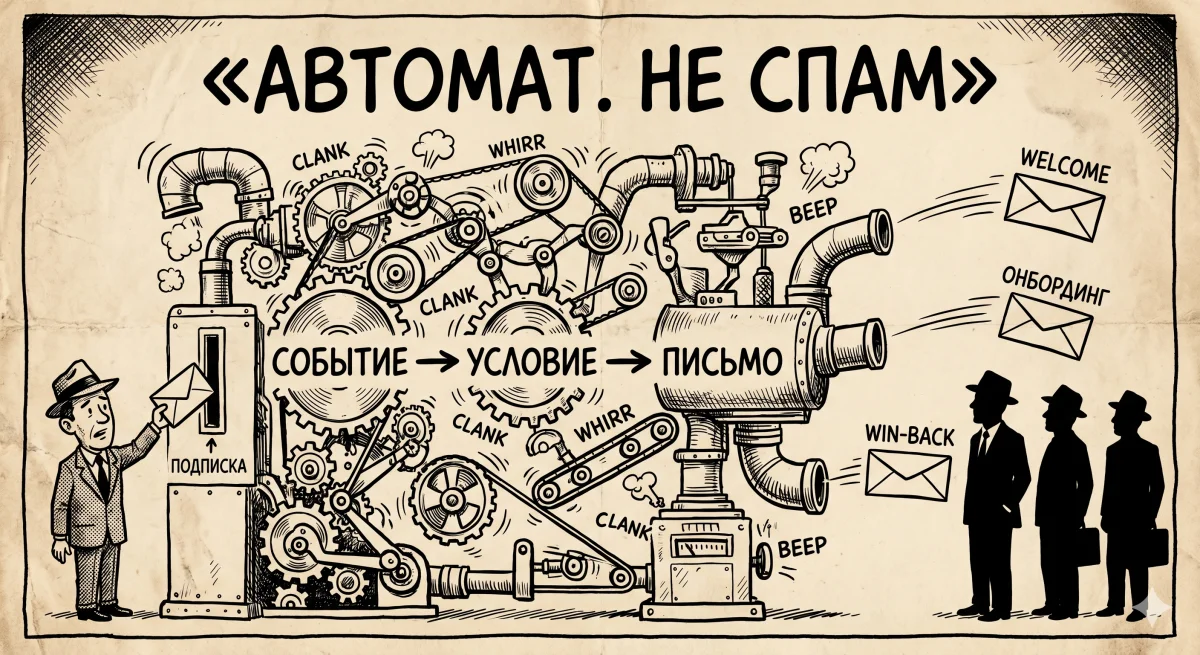 Автомат, не спам: триггер = событие + условие + письмо