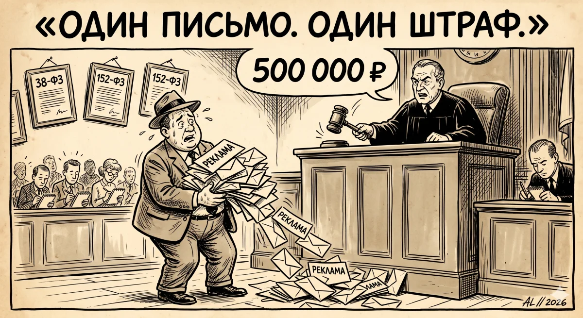 Один письмо. Один штраф: суд ФАС, 500 000 ₽